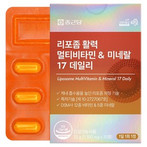 종근당 리포좀 활력 멀티비타민 & 미네랄 17 데일리 33g, 30정, 1개