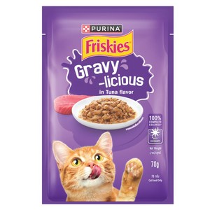 프리스키 고양이 퓨리나 그레이비 주식 습식 파우치 참치맛, 닭, 70g, 12개