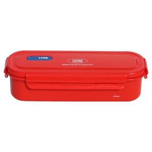 리빙크리에이터 지켜롱 전자레인지 스테인리스 김밥 1단 도시락통 470ml, RED, 1개