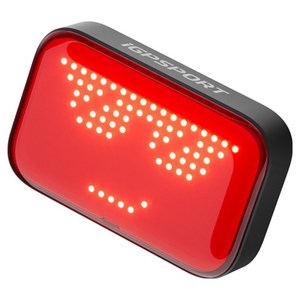 iGPSPORT 스마트 이모지 블루투스 자전거 테일 라이트 ET6, 1개, 블랙