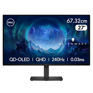 델 QHD 에일리언웨어 QD OLED 240Hz 0.03ms 게이밍 모니터, 67.32cm, AW2726DM 골드박스 특가