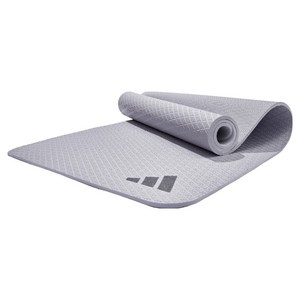 아디다스피트니스 TPE 요가 매트 10mm + 전용 스트랩, 1개, 실버바이올렛