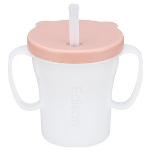 에디슨 베이비 흘림방지 빨대컵, 200ml, 1개, 핑크(CU3543)