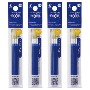 프릭션 지워지는 볼펜 리필심 0.38mm 3p, 블루, 4개