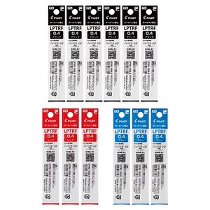 파이롯트 쥬스업3/4 다색볼펜 리필심 0.4mm 12p 세트, 블랙(6p) + 레드(3p) + 블루(3p), 1세트