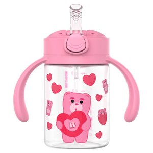 주니 벨리곰 원터치 빨대컵, 핑크, 1개, 200ml