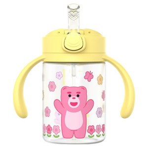 주니 벨리곰 원터치 빨대컵, 옐로우, 1개, 200ml