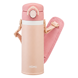 써모스 마이 디자인 보틀 스트랩 원터치 타입 시즌2 텀블러 JOI-351K, 피치핑크, 1개, 350ml