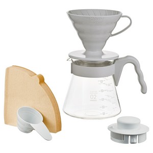 하리오 V60 커피서버 02세트 펄그레이, 700ml, 1세트, 드리퍼 + 서버 +  필터 40p