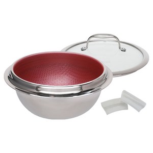 쿡셀 라인 홀로그램 큐브 가마솥, 레드, 1개, 22cm
