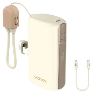 보바 그립 미니 도킹형 고속충전 보조배터리 10000mAh, VA-116, 크림 골드박스 특가