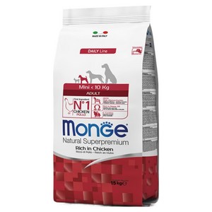몬지 어덜트 도그 내추럴 슈퍼 프리미엄 미니 치킨 건식사료, 닭, 15kg, 1개