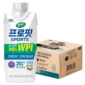 셀렉스 프로핏 스포츠 프로틴 코코넛, 12개, 330ml