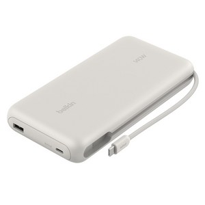 벨킨 울트라차지 프로 USB C 케이블 일체형 140W AVS 노트북 고속 충전 보조배터리 25000mAh, 샌드, BPB039qcSA