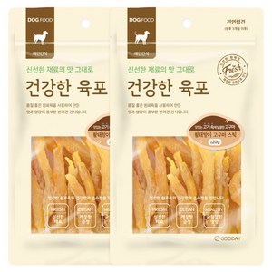 굿데이 강아지 건강한 육포 간식, 120g, 2개, 혼합맛(황태/고구마)