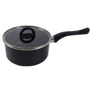 오스벨 베이직 편수냄비 + 평면 유리뚜껑 세트, 블랙, 1세트, 20cm