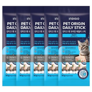 인디고포 고양이 펫 오리진 데일리 스틱 간식 4p, 56g, 5개, 참치