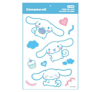 벨르아망 산리오 차량용 리무벌 데코 스티커, 시나모롤, 1개