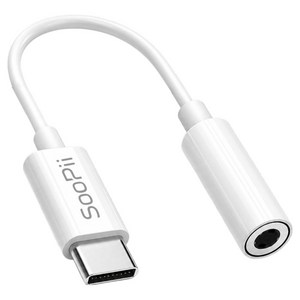 수피 USB C타입 to AUX 이어폰 젠더 GD05, 화이트, 1개, 85mm