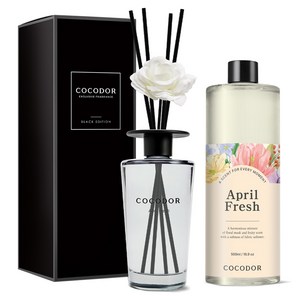 코코도르 블랙에디션 디퓨저 500ml + 리필 500ml 세트, 1세트, 에이프릴프레쉬