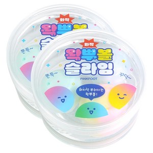 핑크풋 와작 왁뿌볼 슬라임, 혼합색상, 166g, 2개