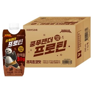 함소아 쿵푸팬더 프로틴 리치초코맛, 12개, 330ml