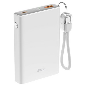 SKY 필 솔리드 반고체 세이프 PD QC 22.5W 고속 보조배터리 10000mAh 멀티단자, 실버, SKY-SS10