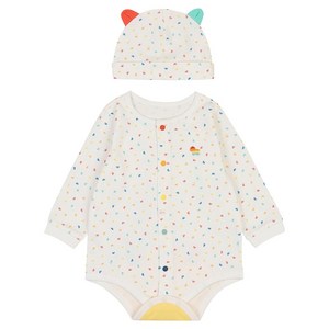 에뜨와 신생아용 선물용 디키 바디수트 + 모자 세트 + 쇼핑백