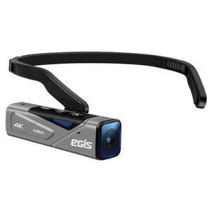 EGIS 4K 짐벌 액션 헤드마운트 핸즈프리 WiFi 미니 캠코더, 그레이, EG-A7