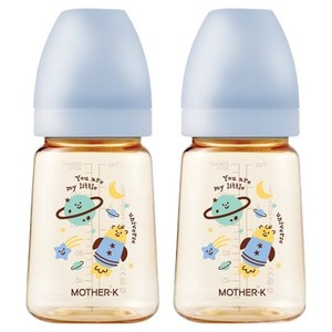 마더케이 베이직 PPSU 우주 젖병, 블루, 180ml, 2개
