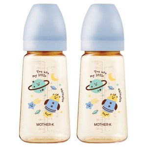 마더케이 베이직 PPSU 우주 젖병, 블루, 280ml, 2개