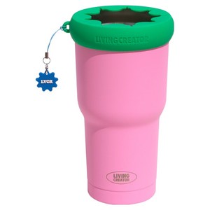 리빙크리에이터 지켜텀 진공 보냉 투고 텀블러, GREEN + PINK, 1개, 954ml