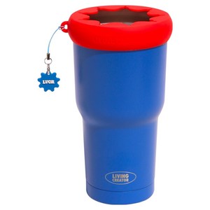 리빙크리에이터 지켜텀 진공 보냉 테이크아웃 컵홀더, 레드 + 블루, 1개, 954ml