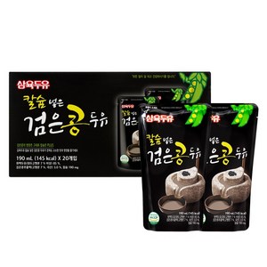 삼육두유 칼슘 넣은 검은콩 두유 파우치, 190ml, 20개