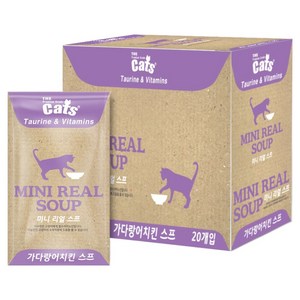 더캣츠 고양이 미니리얼스프 간식 파우치, 가다랑어치킨, 40g, 20개
