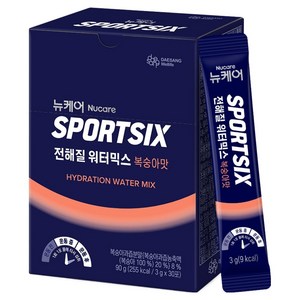 뉴케어스포식스 전해질 워터믹스 복숭아맛, 3g, 30개