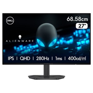 델 QHD 에일리언웨어 27 280Hz 1ms 피벗 게이밍 모니터, 68.58cm, AW2726DL 골드박스 특가
