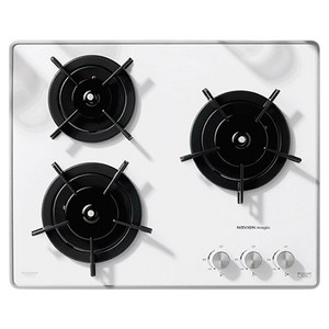 나비엔 빌트인 매립형 쿡탑 가스레인지 3구 건전지식 펄 화이트 560 x 480 mm, LPG, GRB-6633PD