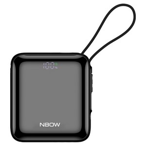 엔보우 초고속충전 보조배터리 35W 10000mAh 멀티단자, 블랙, NBOW-Q10