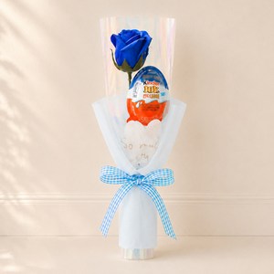 센트바스켓 킨더조이 한송이 비누꽃 꽃다발, 블루(꽃다발), 랜덤발송(킨더조이), 2개