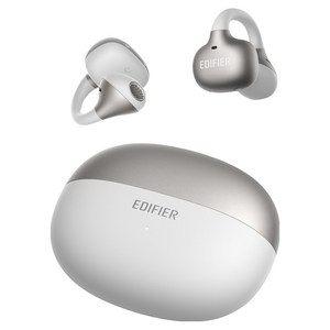 에디파이어 Comfo Bass 블루투스 6.1 AI 음성번역 오픈형 이어폰, SILVER, EDF200254
