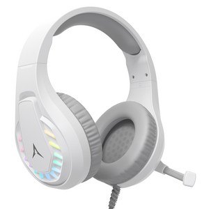앱코 노이즈캔슬링 RGB LED 초경량 USB 게이밍 헤드셋, 화이트, X23
