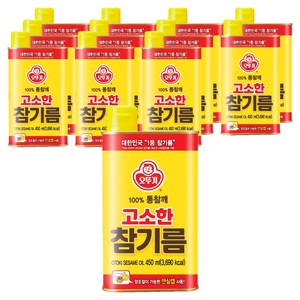 오뚜기 고소한 참기름 캔, 450ml, 12개
