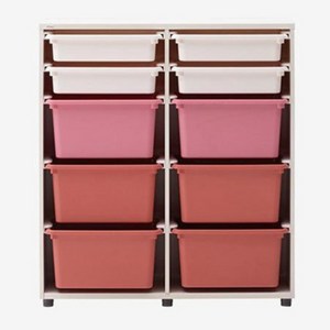 일룸 에디키즈 PL박스수납장 950폭 방문설치, 아이보리(몸통), 아이보리, 키즈핑크, 키즈레드(PL박스), 3단