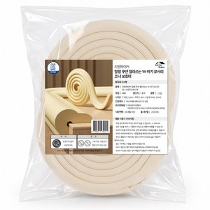 리빙메이커 말랑 쿠션 잘라쓰는 W 아기 모서리 코너 보호대, 2개, 아이보리