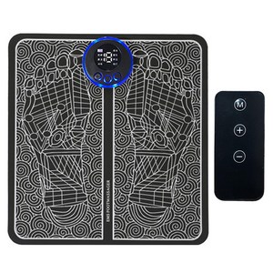 EMS 저주파 무선 스마트 발 마사지기 + 리모컨 세트, 블랙(마사지기)