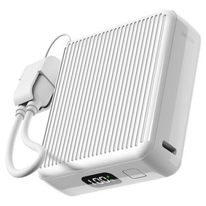 누아트 PD 20W 고속충전 초경량 갤럭시 아이폰 보조배터리 10000mAh + C타입 to C타입 애플 8핀 케이블 세트, 화이트 골드박스 특가