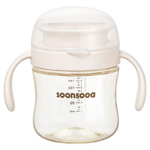 순수아 아기 PPSU 흘림방지 360도 자기주도컵, 아이보리, 1세트, 240ml