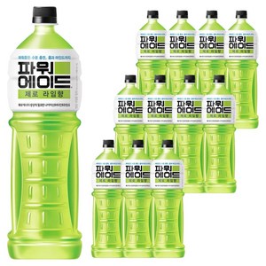파워에이드 제로 라임향 탄산음료, 1.5L, 12개