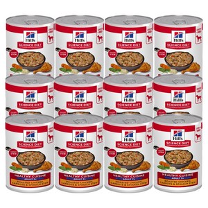 힐스사이언스다이어트 어덜트 7+ 강아지 헬시 퀴진 치킨 스튜 습식사료, 12개, 354g, 닭+채소